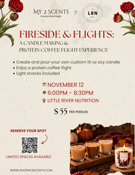 Fireside & Flights: A Candle Making & Protein Coffee Flight Experience